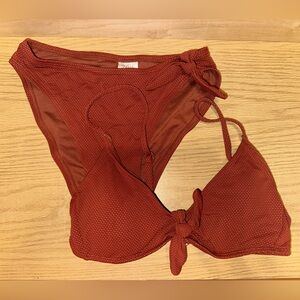 Wild Fable Burnt Orange Textured Bikini Set